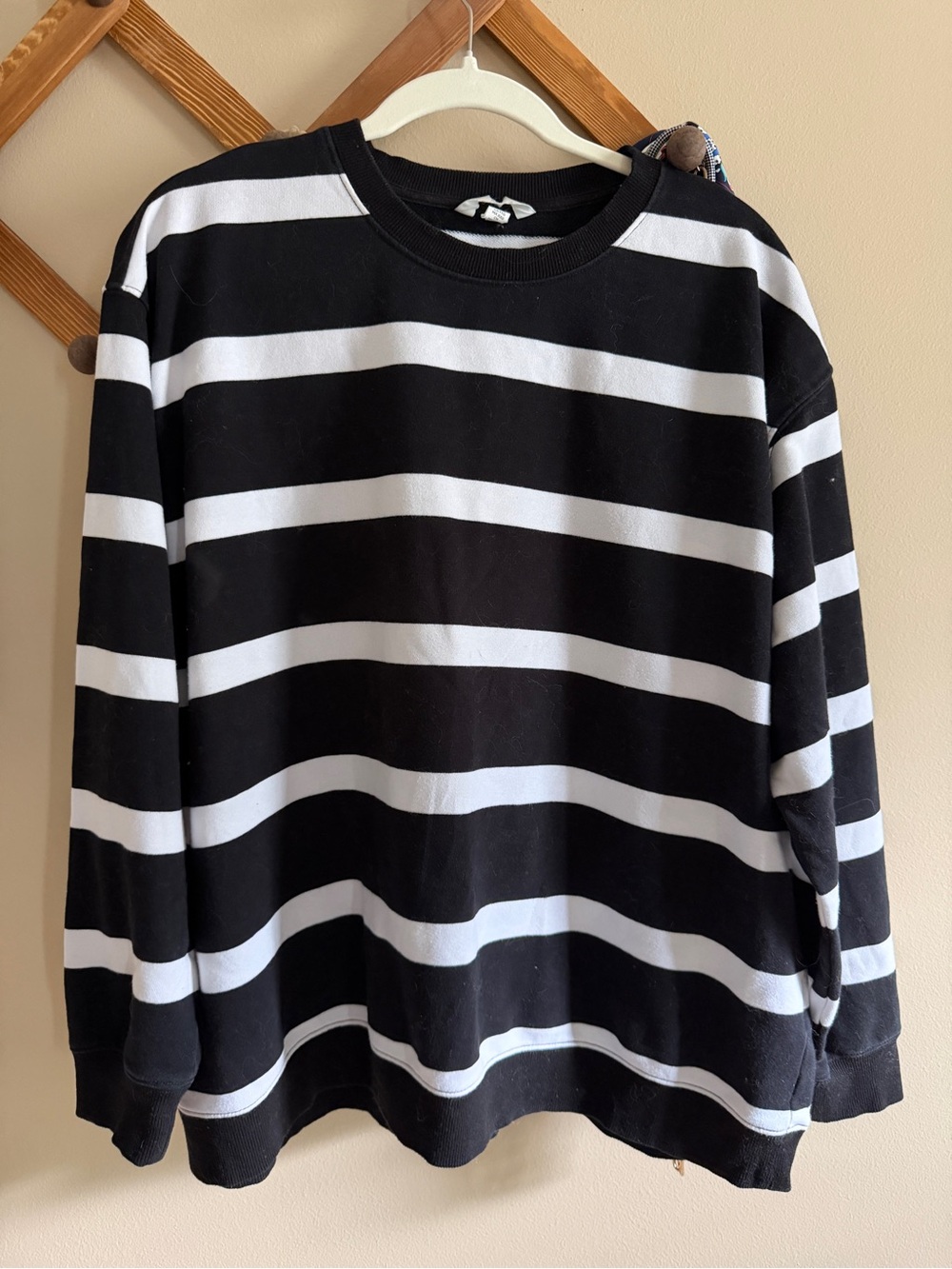 Black & White Striped Crewneck Sweater